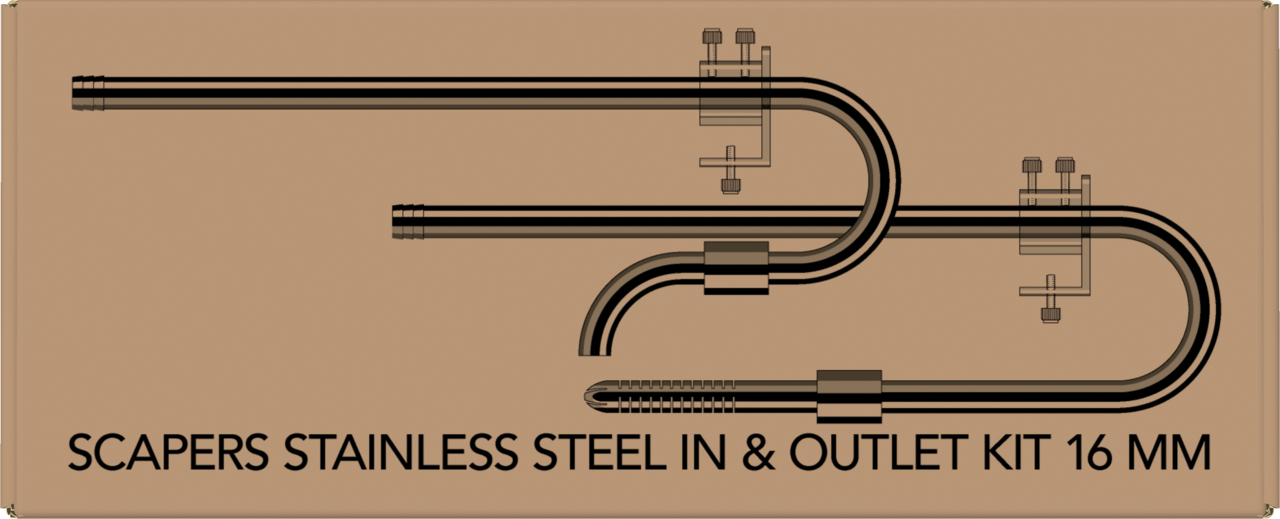 Superfish Scapers Stainless Steel In & Outlet Kit