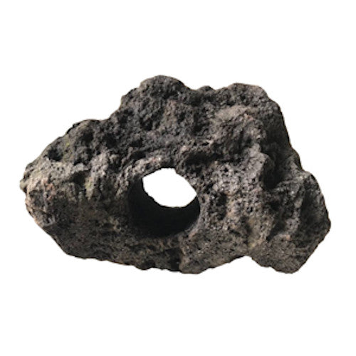 Drilled Black Lava Rock
