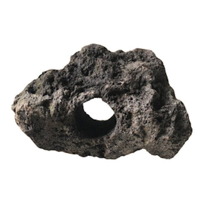 Drilled Black Lava Rock