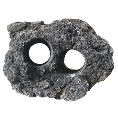 Drilled Black Lava Rock