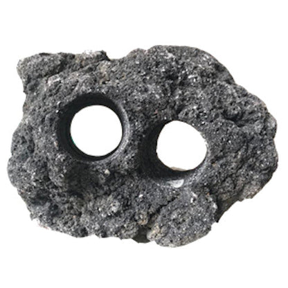 Drilled Black Lava Rock
